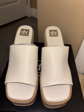 Dolce Vita Cream Platform Slide Mules
